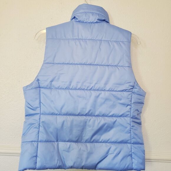 J. Crew Mountain Puffer Vest Sz S Full Zip Baby Blue Pockets $128 BU286 - Picture 5 of 16